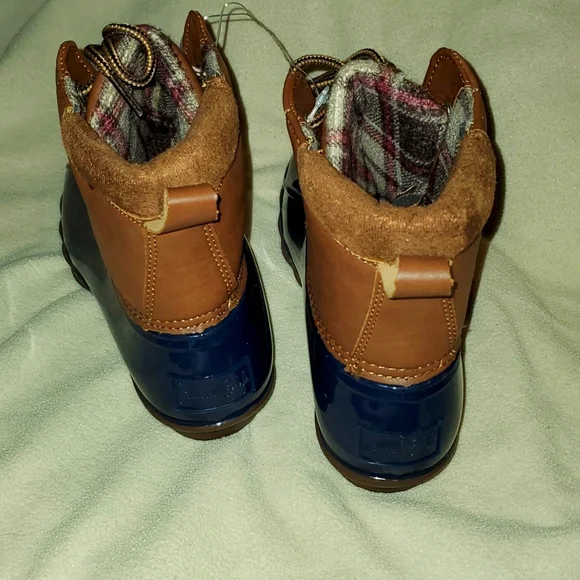 Jessica Carlyle Duck Lace Up Two Tone Combat Boots Brown/Blue Size 9 - Picture 5 of 8